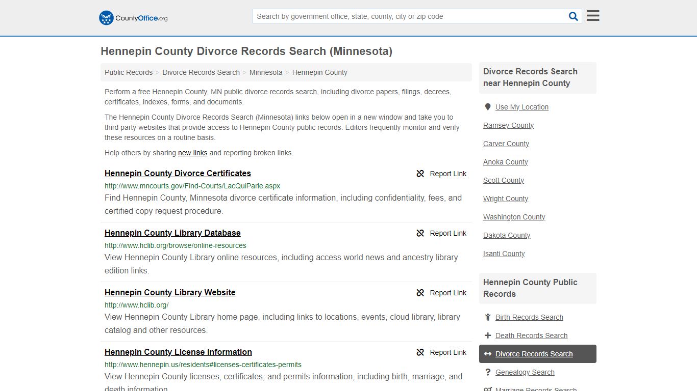 Hennepin County Divorce Records Search (Minnesota) - County Office