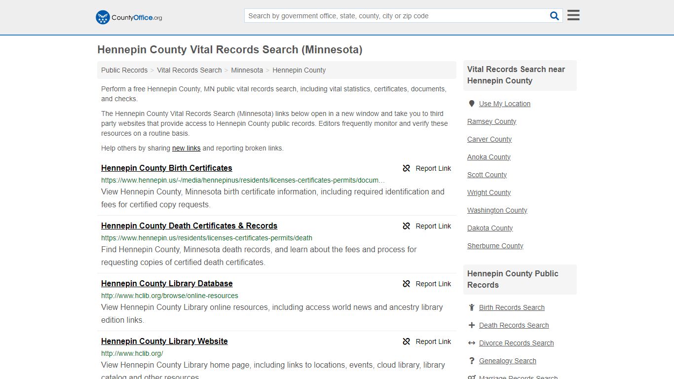 Hennepin County Vital Records Search (Minnesota) - County Office